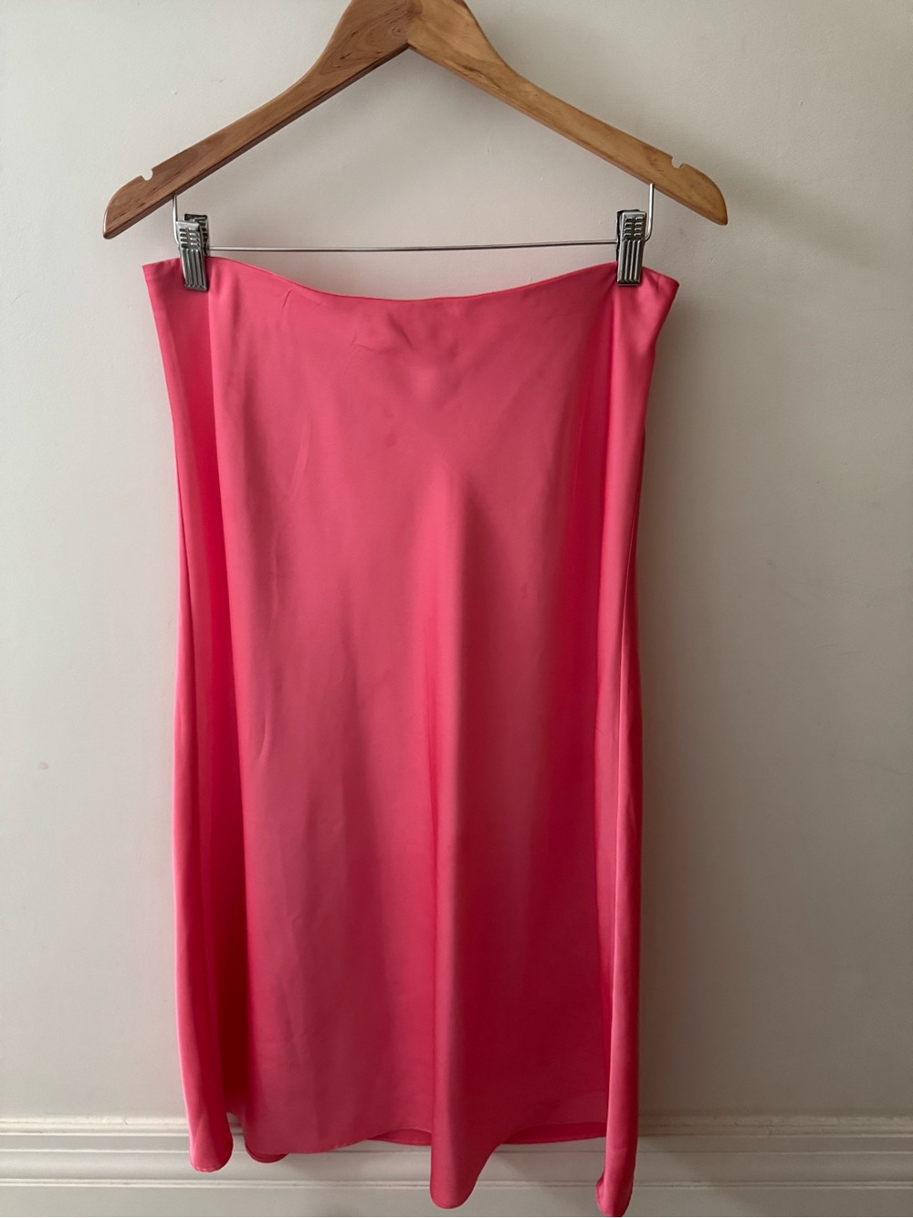 J. Crew Coral-Pink Midi Slip Skirt